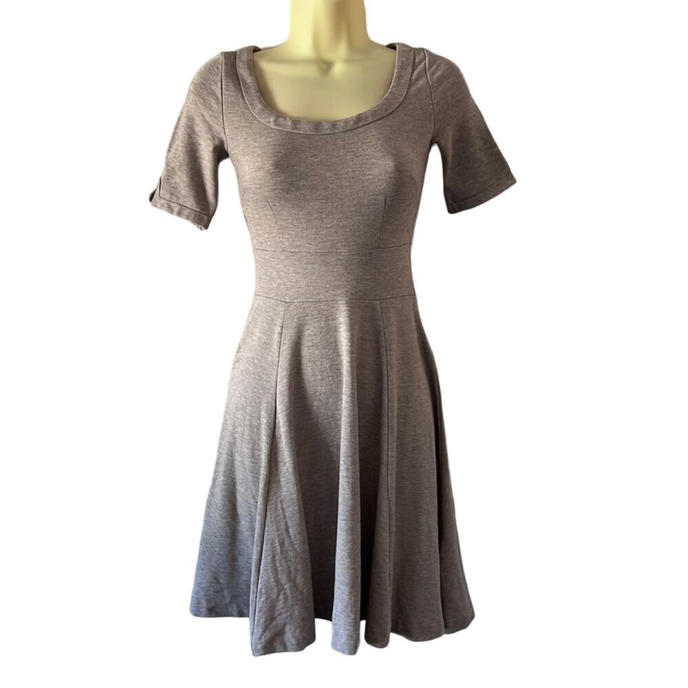 H&M Oatmeal Beige Knit Fit and Flare Dress